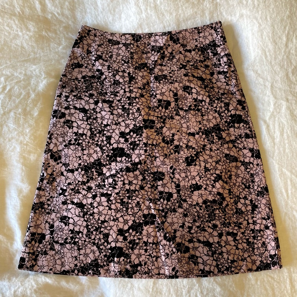 French Connection silk floral a-line midi skirt